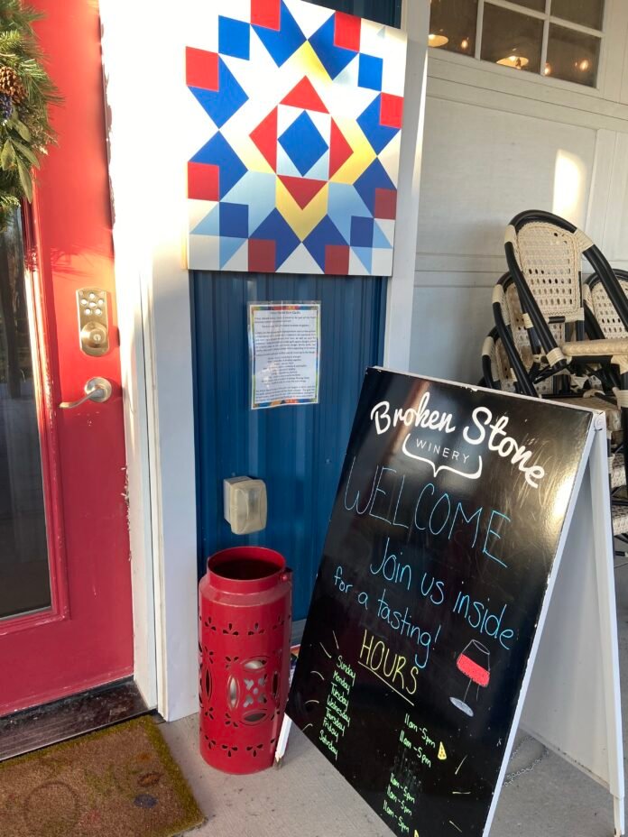 Brownstone Winery welcome sign