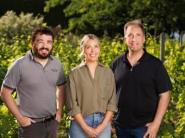 Ailm Quails Gate Winemaking Team Rowan Stewart Kailee Frasch Jeff del Nin Large