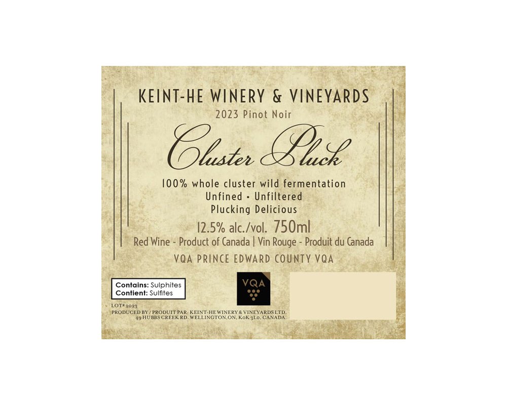 Keint-He Vineyard Cluster Pluck Pinot Noir 2023 label