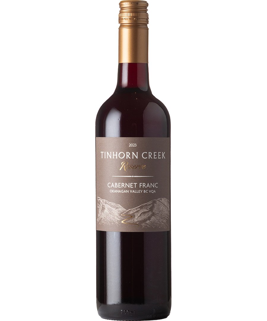 Tinhorn Creek Cabernet Franc Reserve 2023 bottle. shot